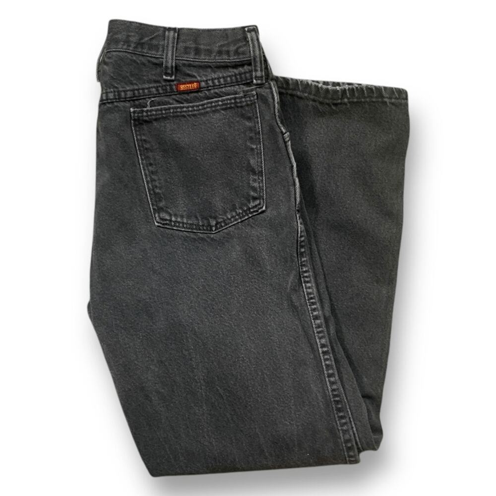 Vintage Rustler Black Denim Jeans Relaxed Fit‎ Straight Leg Boho Western Cowboy
